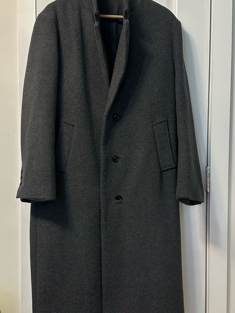 FA Men's Dark Charcoal Wool Pea Coat